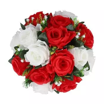 1шт. Шар из роз, шелковый цветочный шар, декор для свадебной вечеринки, центральный элемент для украшения стола, искусственные цветы красный/бежевый