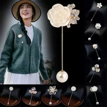 1шт шарф хиджаб бутоньерка булавка ювелирные изделия бриллиантовая брошь булавка платье корсаж цветок жемчуг корсаж свадьба элегантный B