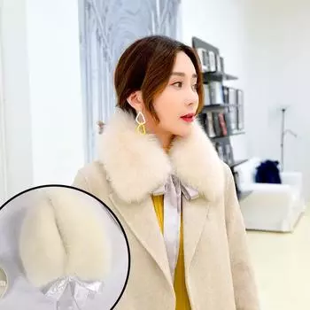 1шт шарф шаль однотонный плюшевый воротник мягкий глушитель холодостойкий уличный ветрозащитный зимний теплый искусственный мех лисы короткая лента