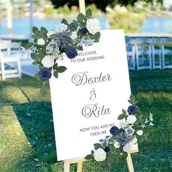 1шт шелковая цветочная гирлянда свадебные украшения для прохода искусственные цветы гирлянды центральные элементы свадебная цветочная композиция для приветственных стульев цветочный декор белый