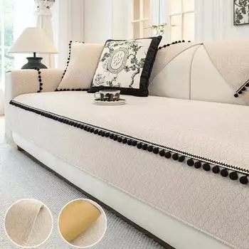 1шт шенилл диванная подушка французский стиль однотонный диван коврик чехол нескользящий износостойкий для домашних животных дети диван полотенце для гостиной A 70x70