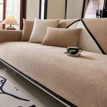 1шт шенилловый чехол для дивана, однотонный чехол для дивана в форме буквы L, нескользящий шезлонг, подушка для дивана, полотенце для гостиной A 70x70cm 1pc