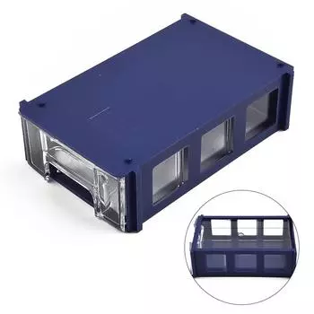 1шт. Штабелируемый компонентный ящик для инструментов, винты, пластиковые ящики для хранения деталей, ящик для хранения, штабелируемый ящик для деталей синий