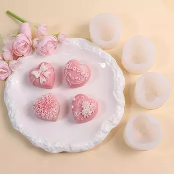 1шт силиконовая форма в форме сердца, форма для самостоятельной сборки, прозрачная форма для свечей, форма для мыла на День святого Валентина, форма для мыла для выпечки, форма для ароматерапии