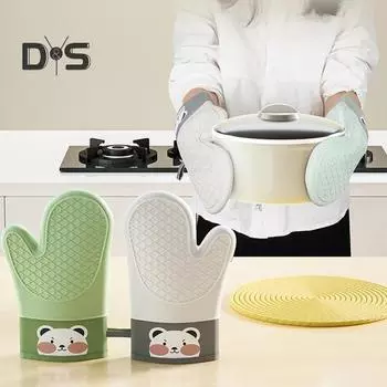 1шт силиконовая гелевая перчатка для выпечки, легко чистящаяся, практичная перчатка для выпечки в микроволновой печи бежевый