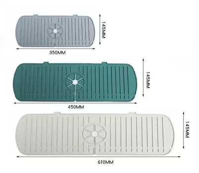 1шт силиконовый коврик для крана, рябь воды, кухонная ванная комната, дренажная накладка, умывальник, большая раковина, брызгозащитная накладка, столешница, протектор M серый