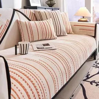 1шт скандинавский чехол для дивана из шенилла для гостиной, черно-белые линии, подушка для дивана, чехол для дивана в форме буквы L, защитный чехол для мебели 70x70 A