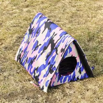 1шт складная треугольная палатка для домашних животных товары для кошек питомник котенок дом гнездо водонепроницаемый открытый универсальный S