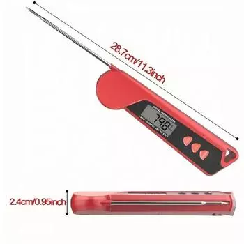1шт складной электронный термометр для барбекю кухонный водонепроницаемый беспроводной пищевой термометр двойной зонд пищевой термометр красный