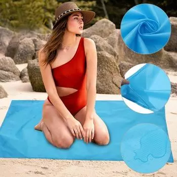 1шт складной карманный коврик для кемпинга, палатка, матрас, для скалолазания на открытом воздухе, ультратонкий водонепроницаемый пляжный коврик, одеяло для пикника, брезент 70x110cm синий