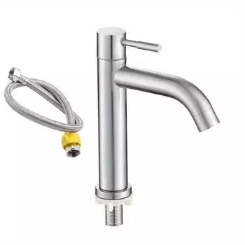 1шт, смеситель для раковины, смеситель для раковины в ванной комнате из нержавеющей стали, одиночный кран для холодной воды A