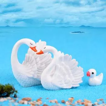 1шт смола пара лебедь модель DIY миниатюрный пейзажный сад бонсай украшения