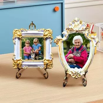 1шт смоляная золотая белая рамка для демонстрации ювелирных изделий украшение для дома реквизит для фотографий небольшой орнамент ремесла фоторамка рамка для картин