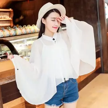 1шт солнцезащитный платок для защиты рук в стиле ретро, модный, защита от ультрафиолета, дышащий, однотонный, женский кардиган с длинным рукавом чёрный