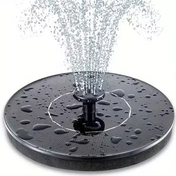 1шт Солнечный фонтан, пластиковый материал, солнечная зарядка - адаптивный дизайн потока воды для украшения сада на открытом воздухе 1pc чёрный