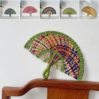 1шт соломенный скандинавский декор ручной работы скандинавские домашние художественные изделия веер домашний декор аксессуары ручной вентилятор Ventilador Tejido A Mano as shown