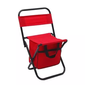 1шт спинка легкий рыболовный стул уличный складной портативный пикниковый стул с сумкой-холодильником кемпинговый стул красный