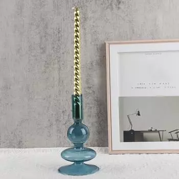 1шт стеклянный подсвечник обеденный стол подсвечник свадебное украшение кристалл цветной домашний декор доступно несколько вариантов оранжевый