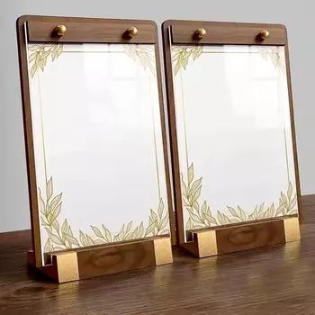 1шт стенд ценник держатель деревянный настольный орнамент акриловый знак U-образная рамка для плаката металлическое основание меню буфер обмена 15*10cm