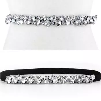 1шт стразы эластичный пояс для женщин платья полный кристалл драгоценный камень черный женский пояс для пальто вниз модный роскошный женский ремень 69cm золотой
