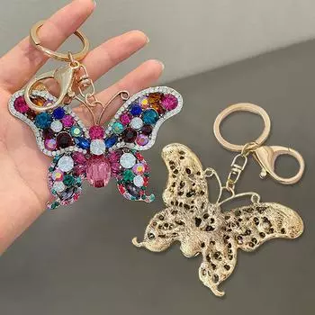 1шт сумочка аксессуар мода изысканный автомобиль брелок брелок бабочка кристалл