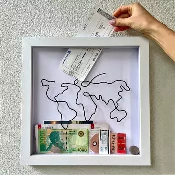 1шт сувениры фоторамки коробка для карт коробки для архивов приключений коробка для файлов приключений копилка для открыток органайзер для билетов путешествия 20x20cm чёрный