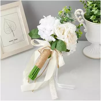 1шт свадебные букеты свадебные букеты для невесты подружки невесты искусственные розы для свадьбы выпускной церемонии выпускного вечера годовщины украшения шампанского