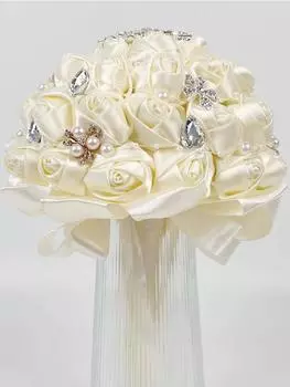 1шт свадебный букет свадебный букет для невесты букет подружек невесты с бриллиантами жемчужные кристаллы шелковый свадебный букет для свадебной вечеринки красный