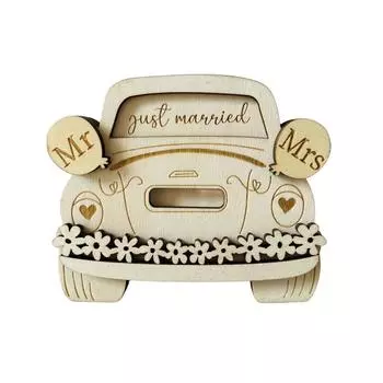 1шт Свадебный креативный автомобиль в форме деревянного изделия настольное украшение незаконченный держатель для денег деревянный поздравительный подарок открытка