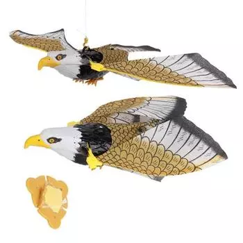 1шт светящийся репеллент от птиц висит орел с музыкой отпугиватель летающих птиц сад A
