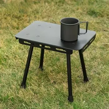 1шт. Табурет для кемпинга, прочный складной стол для пикника, многофункциональный табурет для пикника, переносной стол для пикника, складной пляжный табурет для кемпинга чёрный
