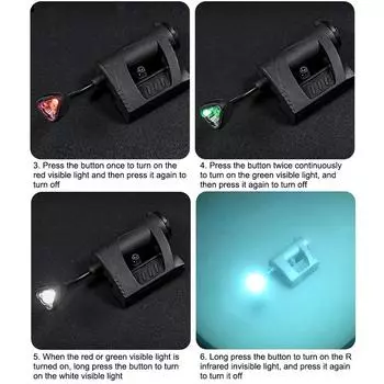 1шт тактический фонарь для шлема 3 режима светодиодный фонарик наружное ночное освещение для лазерной охоты военный велосипедный фонарь для рыбалки шлем чёрный