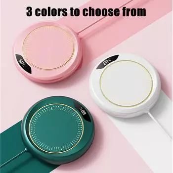 1шт Термостатическая Подставка Подогреватель USB Домашний Подогреватель Подставка Подогреватель 3-скоростной Регулировка Нагрева 55 градусов Постоянная Температура белый