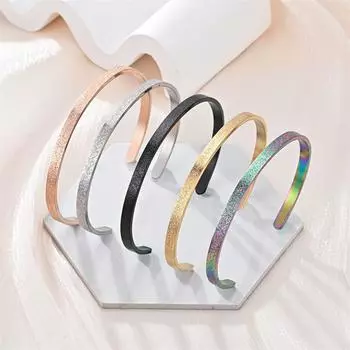 1шт титановый стальной браслет C-образный открывающийся матовый браслет модные популярные аксессуары для рук 1 серебряный