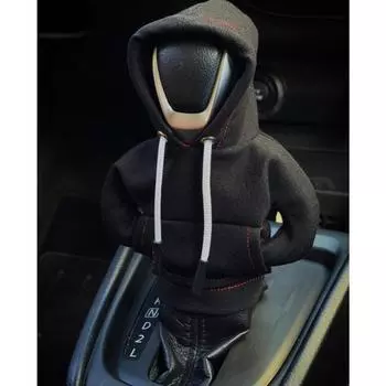 1шт толстовка с капюшоном чехол для рычага переключения передач автомобиля модная толстовка с капюшоном чехол для ручки переключения передач автомобиля ручная ручка переключения передач толстовка с капюшоном чехол для переключения передач чёрный