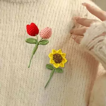 1шт Тюльпан Шерстяная брошь Украшение для сумки Камелия Брошь с искусственным жемчугом Имитация цветка Брошь 4 стиля