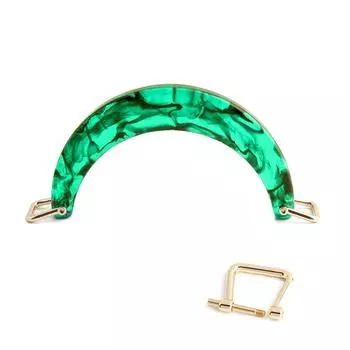 1шт U-образные ручки для сумок DIY, аксессуары для сумок, янтарный градиент с пряжкой, износостойкая сменная ручка из смолы зелёный