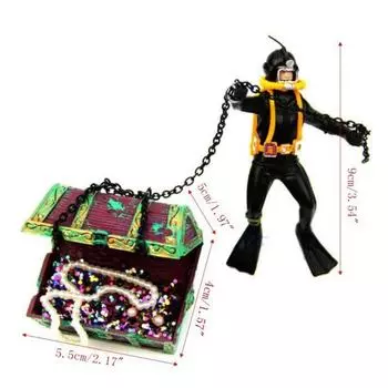 1шт украшение для аквариума сокровище лягушонок аквариум ландшафтный аквариум пират сокровище украшение для аквариума чёрный