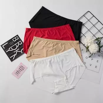 1шт ультратонкие бесшовные трусики сексуального нижнего белья без следов XL чёрный