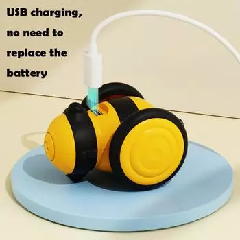 1шт. Умная игрушка для кошек с дизайном пчелы, электрическая игрушка для кошек, игрушка для кошек с функцией самодиагностики, интеллектуальная игрушка для игр с кошками жёлтый
