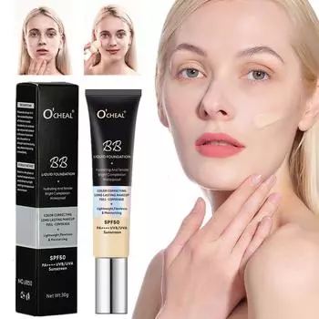 1шт увлажняющий изоляционный крем Bb Cream Liquid Foundation 30г оттенок слоновой кости слоновая кость