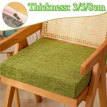 1шт. Высокоплотная губчатая диванная подушка, льняная подушка, толщина стула 3 см, 5 см, 8 см, квадратный коврик для домашнего офисного стула Cojines Decorativos 40x40x3cm