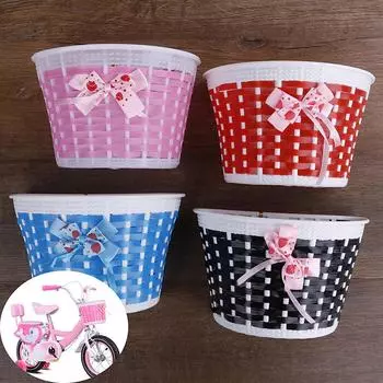 1шт велосипедная корзина передняя сумка велосипед бант передняя корзина для детей девочка велоспорт чёрный