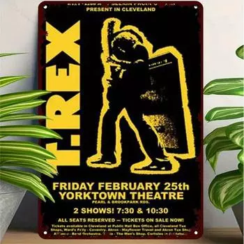 1шт вертикальный винтажный постер рок-концерта, продолговатый металлический настенный рисунок. Водостойкая алюминиевая вывеска с музыкальной тематикой для домашнего декора. 20x30cm белый