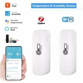 1шт WiFi датчик температуры и влажности, домашний термометр, совместимый с Smart Life Assistant