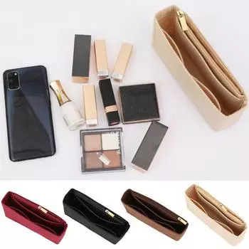 1шт вкладыш для косметики сумка для хранения органайзер вставная сумка дорожная сумка фетр для косметички портативная женская сумка 13.5 * 5 * 10