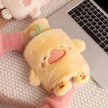 1шт водонаполняющий грелка для живота студенческий компресс живот милый съемный мешок для горячей воды водонагреватель 1000ml жёлтый