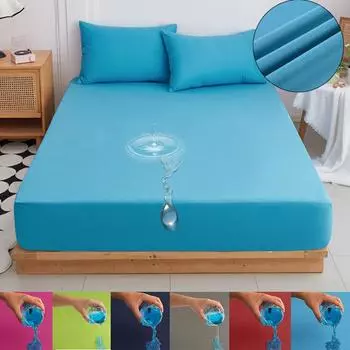 1шт водонепроницаемая простыня на резинке эластичная лента защитный чехол для матраса покрывала для односпальной кровати двойной водонепроницаемый чехол для матраса 90X200cm Only a Sheet белый