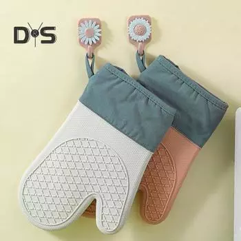 1шт водонепроницаемые перчатки для микроволновой печи легко чистятся практичные удлиненные перчатки с двумя пальцами арбуз красный