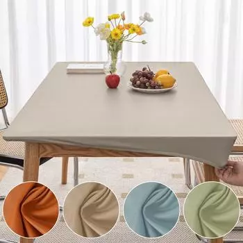 1шт водонепроницаемый чехол для стола искусственная кожа эластичная скатерть протектор для скатерти коврик для стола кухня оранжевый